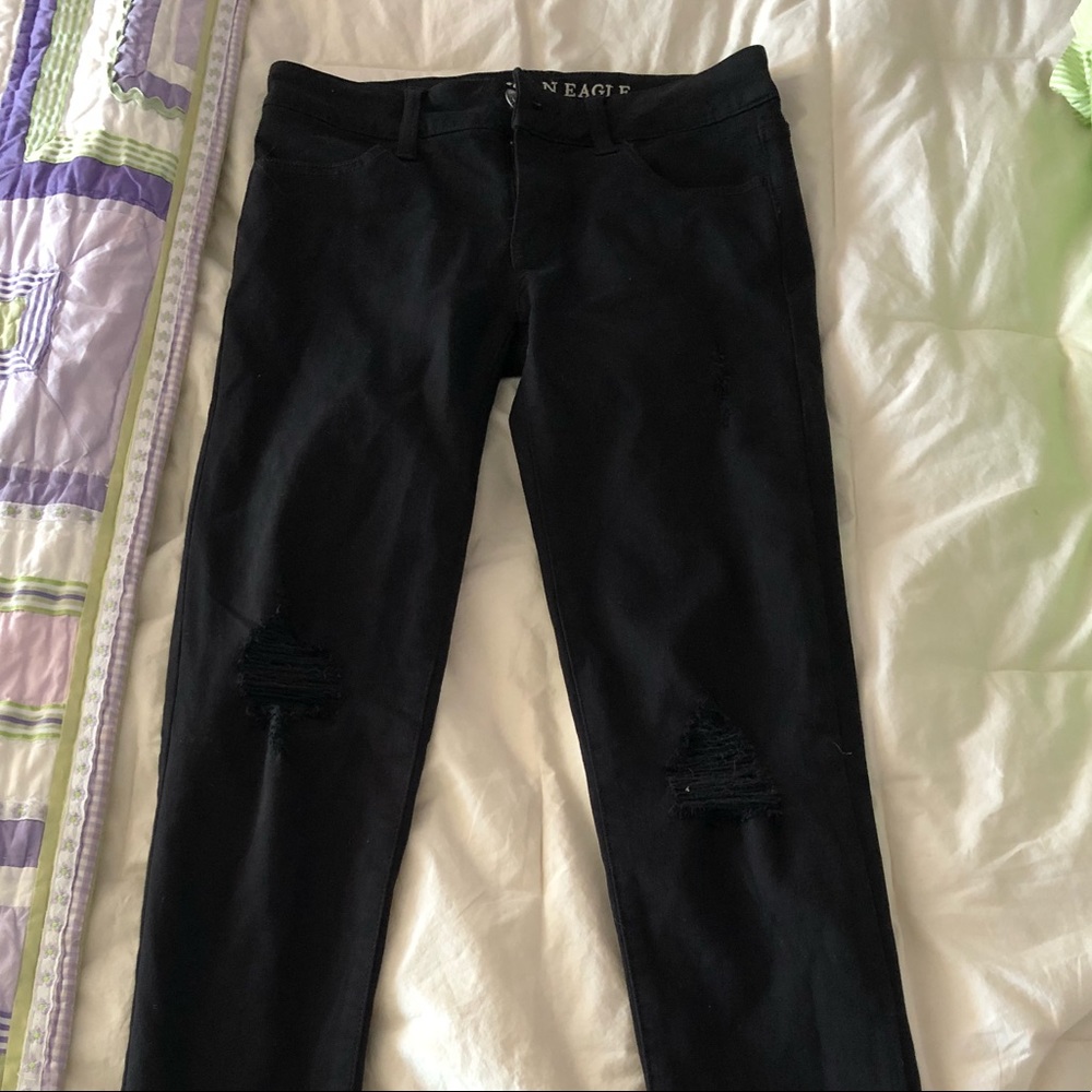 AE black distressed jeans